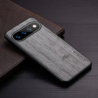Google Pixel Natural Wood Grain Phone Case – Premium PU Leather with Raised Edge Protection for Screen & Camera