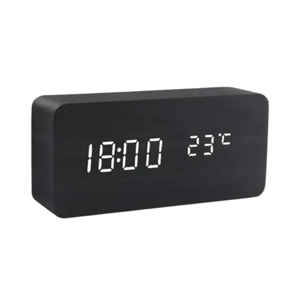 WoodSense | LED Wooden Clock with Voice Control & Adjustable Brightness | Elegant Time Display for Any Room