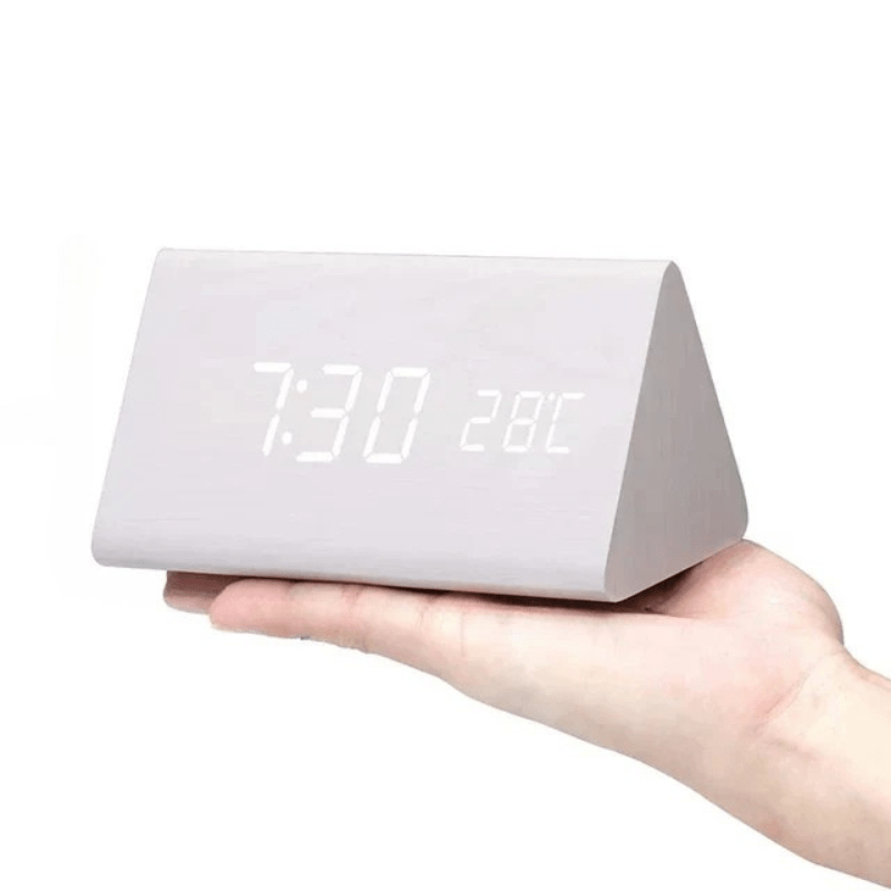 WoodSense | LED Wooden Clock with Voice Control & Adjustable Brightness | Elegant Time Display for Any Room