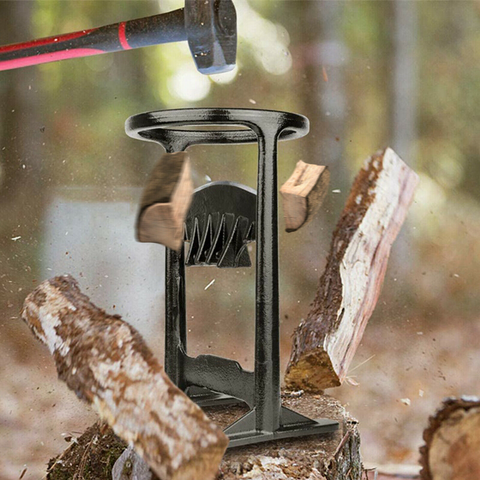 Manual Log Splitter for Firewood - Portable Kindling Tool with Safety Wedge Design for Home Heating Prep