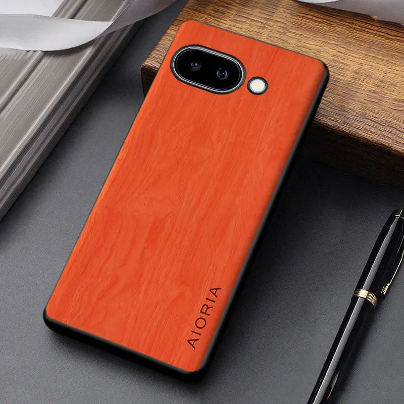 Wood Grain Phone Case for Google Pixel – Slim Protective Cover with Anti-Fingerprint Finish & Raised Edges – Fits Pixel 7A through 11 Pro