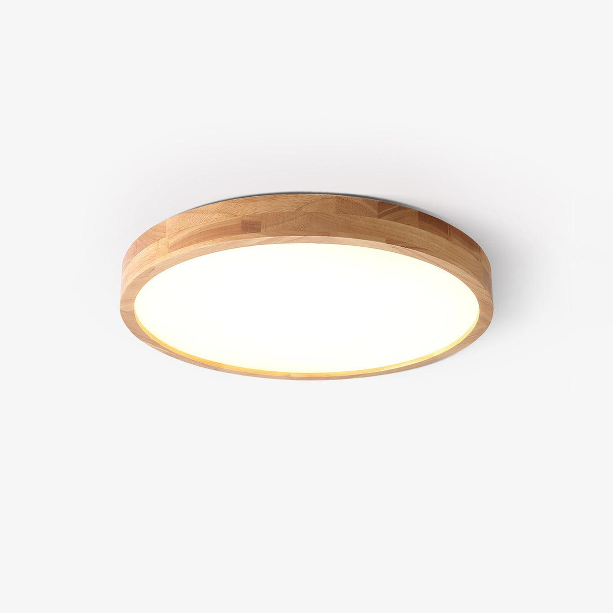LED Flush Mount Ceiling Light with Rubberwood Frame & Dimmable Acrylic Panel for Bedroom Living Room Dining Room Kitchen Hallway Modern Mini