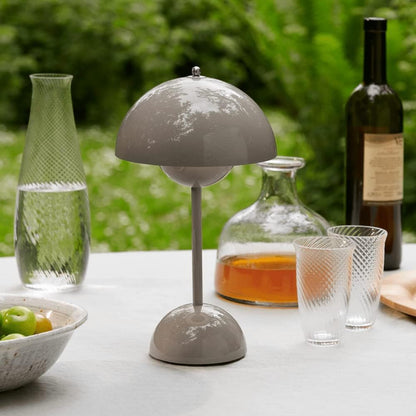 Portable Rechargeable LED Mushroom Lamp — Cordless Nightstand Light with 2000mAh Battery, Warm 3000K Glow for Bedroom, Living Room & Home Of