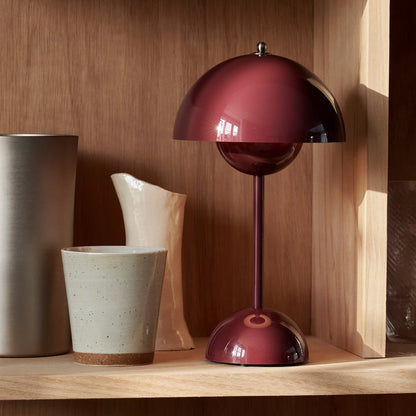 Portable Rechargeable LED Mushroom Lamp — Cordless Nightstand Light with 2000mAh Battery, Warm 3000K Glow for Bedroom, Living Room & Home Of