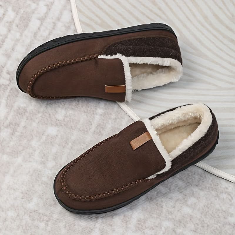 Men's Synthetic Wool House Slippers for Cold Weather Indoor Comfort