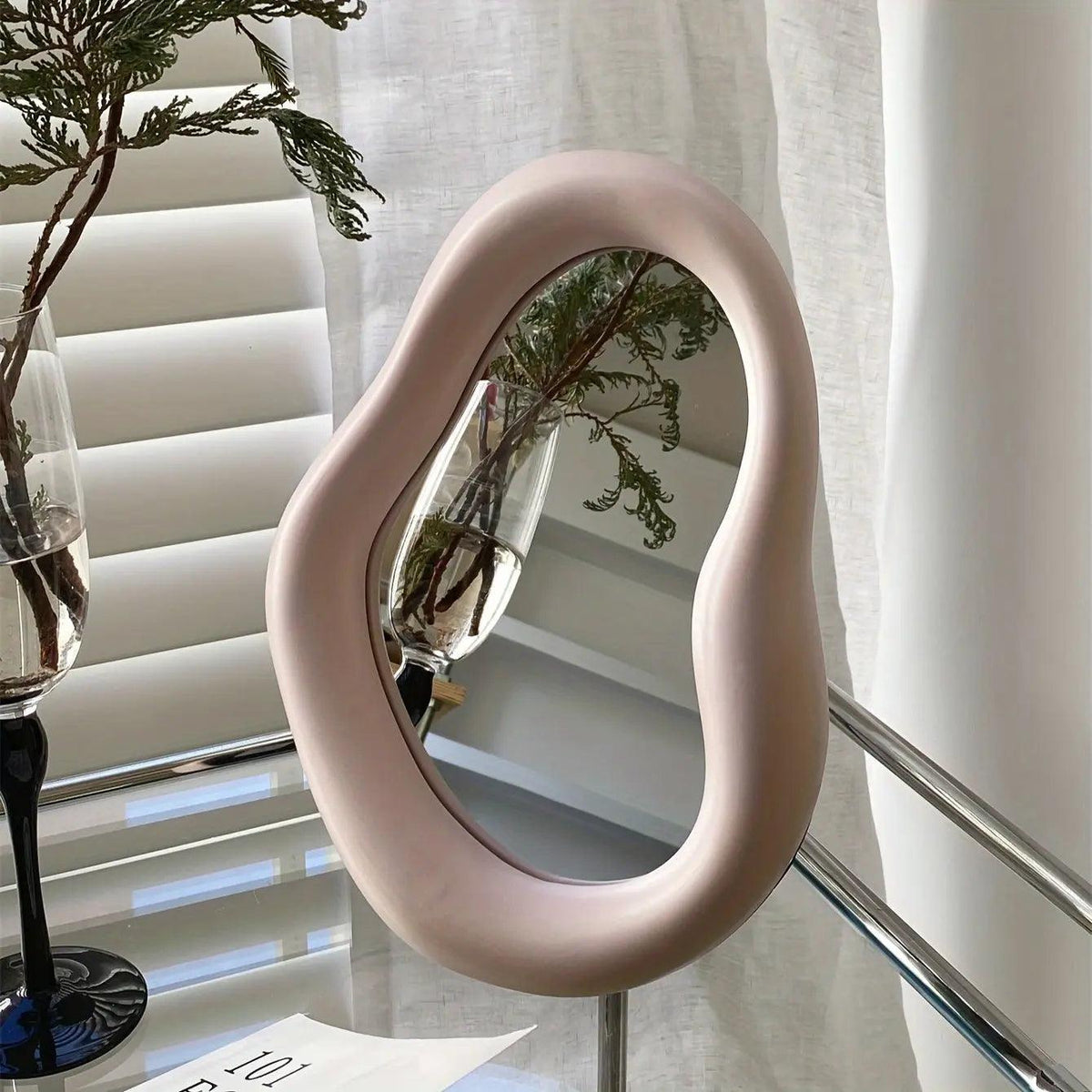 Wavy Decorative Wall Mirror with Curved Reflective Surface for Modern Homes | Artistic Statement Piece for Living Room, Bedroom, or