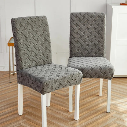 Woven Guard Dining Chair Covers - Stretchable Jacquard, Easy Care