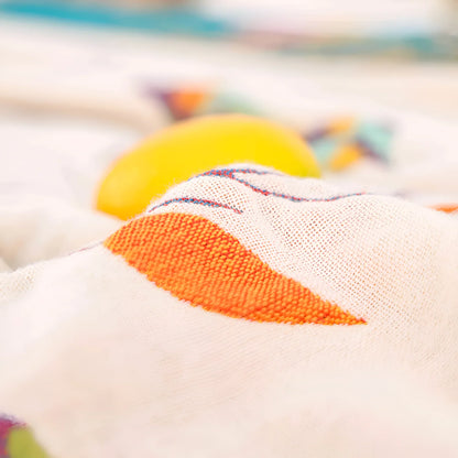 Wrenna Cotton Blanket - 100% Soft Cotton, Boho Bird Design with Tassels