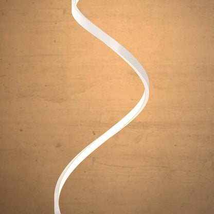 Sculptural Spiral LED Standing Lamp 52 inches Adjustable Brightness Aluminum Contemporary Living Room Bedroom Home Office Remote Dimmable