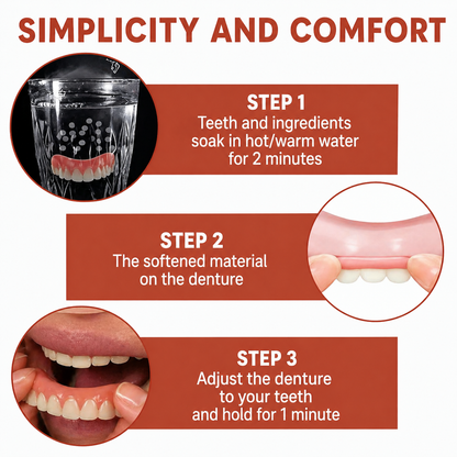 Denture Cushion Pads | Soft Silicone Liners for Upper & Lower Dentures | Custom-Fit Grip Comfort Kit