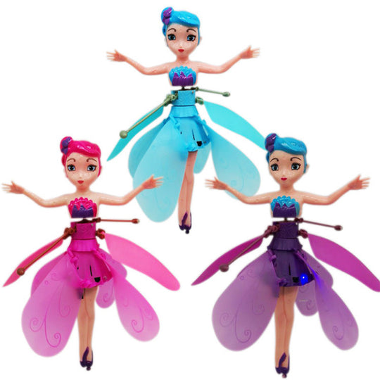 Flying Fairy Toy with Hand Motion Sensor & LED Lights for Kids Bedroom Play Indoor Rechargeable Hovering Doll Gift for Girls Age 5+