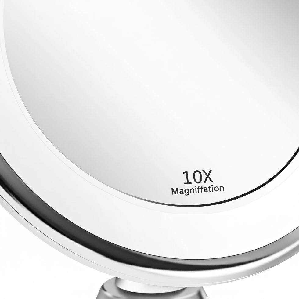 Zelyria | Vanity Mirror with LED Lights and 10x Magnification | Precision Makeup Application for Flawless Beauty