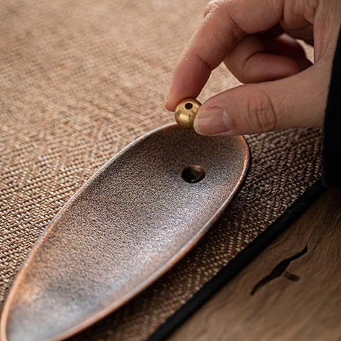 Zircon Incense Holder - Durable Copper, Adjustable Angle