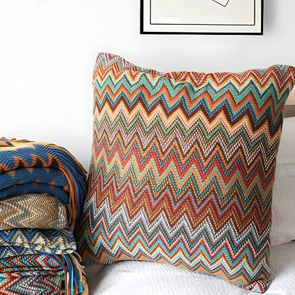 Zara Cushion Cover - Zigzag Knit, Soft Microfiber