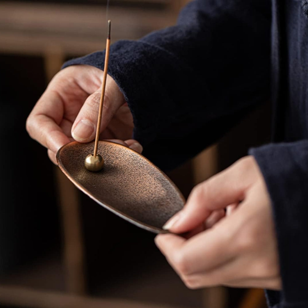 Zircon Incense Holder - Durable Copper, Adjustable Angle