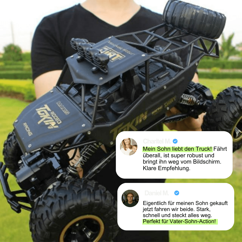 All-Terrain 4WD Radio-Controlled Truck 14" 2.4GHz Wireless High-Speed Crawler for Kids & Hobbyists Dirt Grass Rock Climbing Backyard Racing