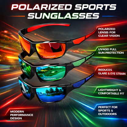 UV400 Polarized Outdoor Sunglasses for Cycling Running Driving Beach | Unisex Lightweight Frame | Glare Reduction Sport Eyewear