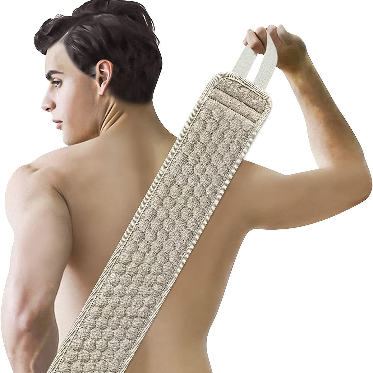 Back Scrubber with Textured Honeycomb Exfoliating Surface for Shower & Bath