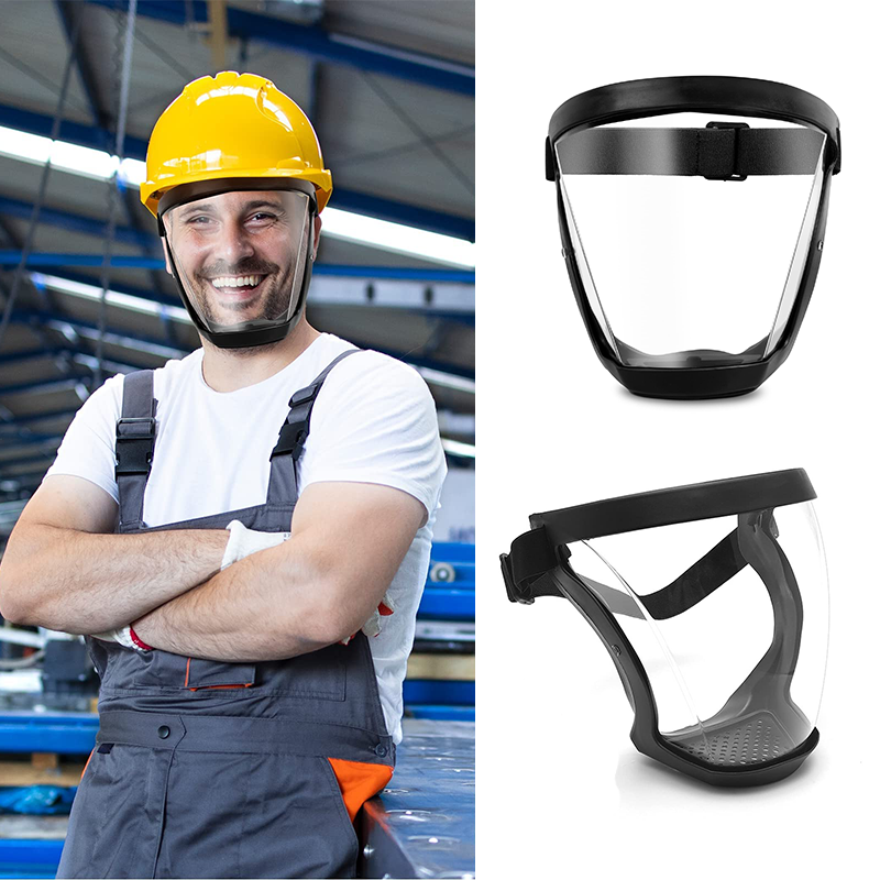Clear Vision Safety Face Shield Anti-Fog Full Face Protection Visor for Woodworking DIY Construction Workshop Tasks Reusable Guard