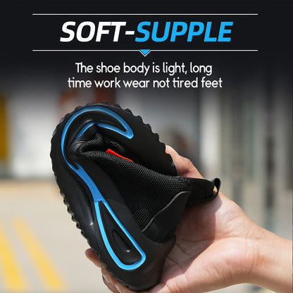 Steel Toe Work Shoes for Men Breathable Mesh Safety Footwear Puncture Resistant Slip-Resistant Outdoor Industrial Construction Job Site
