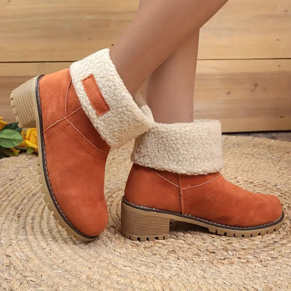 Women's Block Heel Ankle Boots with Arch Support – Lightweight Cushioned Footwear for All-Day Comfort