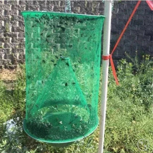Outdoor Hanging Fly Catcher Trap with Natural Bait Compartment for Yards Barns Patios | Chemical-Free Pest Control Solution
