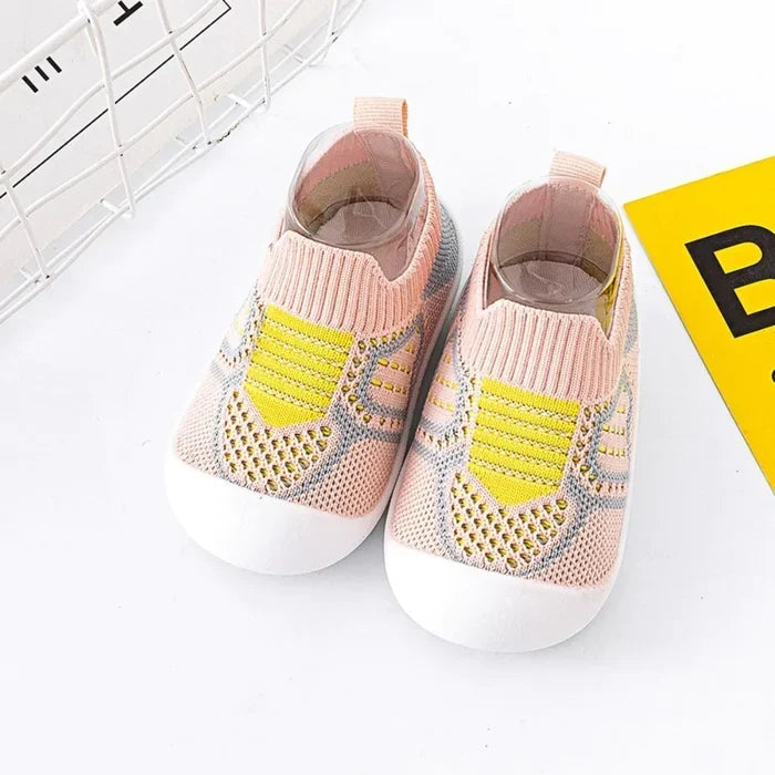 Infant Walking Shoe Socks with Non-Skid Rubber Sole — Soft Cotton Footwear for Toddlers 6-36 Months