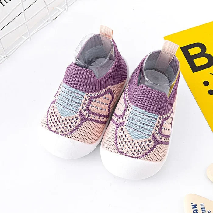 Infant Walking Shoe Socks with Non-Skid Rubber Sole — Soft Cotton Footwear for Toddlers 6-36 Months