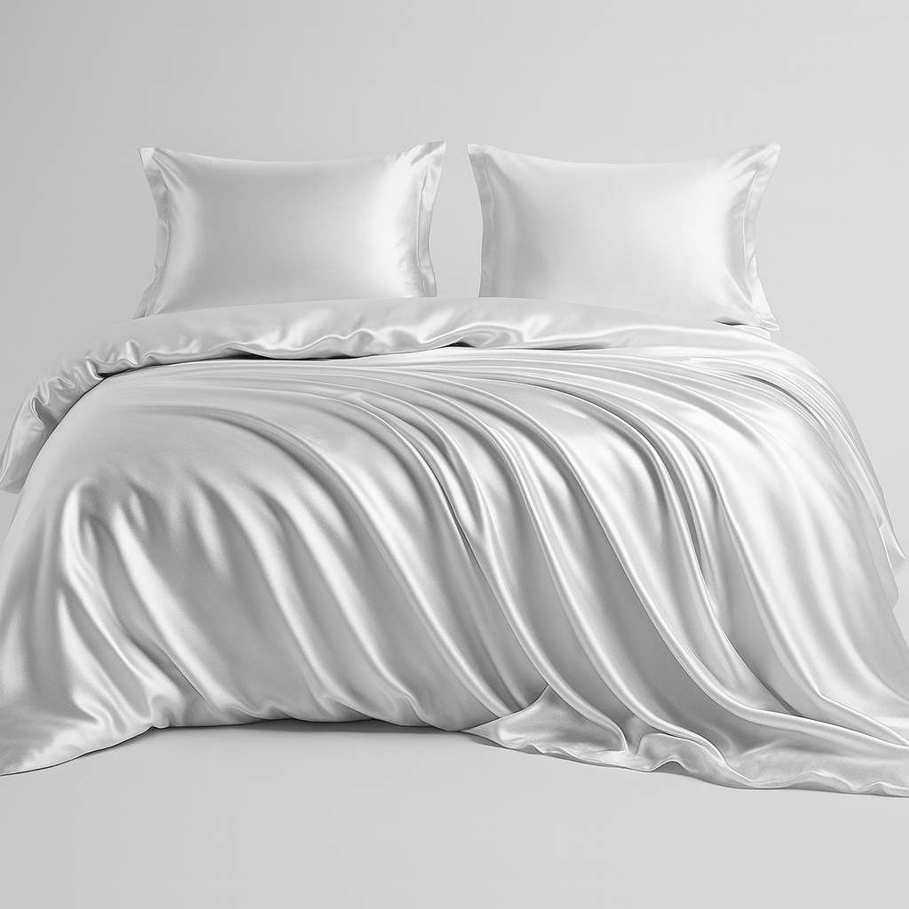 Ortekor Opulent Collection | Silk Satin Bedding Set with Temperature Control | Hypoallergenic Comfort for Year-Round Relaxation