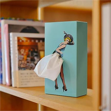 Vintage Tissue Box Cover Decorative Holder for Living Room Bedroom Bathroom Office Retro Style Resin Dispenser