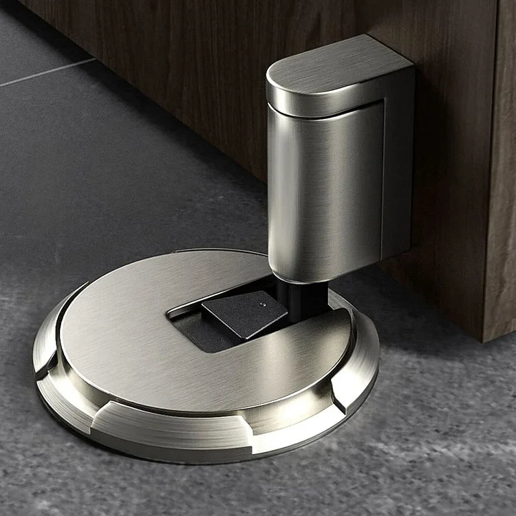 Floor-Mount Push-Lock Door Holder | Zinc Alloy Stopper for Living Room Office Bedroom Hallway | Non-Magnetic Release Mechanism
