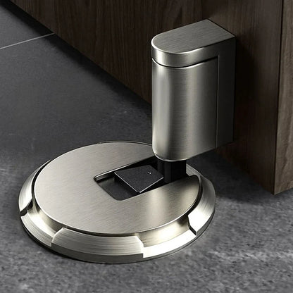 Floor-Mount Push-Lock Door Holder | Zinc Alloy Stopper for Living Room Office Bedroom Hallway | Non-Magnetic Release Mechanism