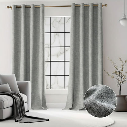 BURLAPLIVA – Blackout Textured Curtains for Elegant Living Rooms