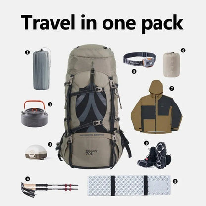 Explorer's Choice | Large-Capacity Hiking Backpack with Durable Nylon Design | Ideal Hiking Gear for Outdoor Adventures
