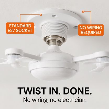 QUADAIR – LED Ceiling Light with Four Fans for Everyday Comfort