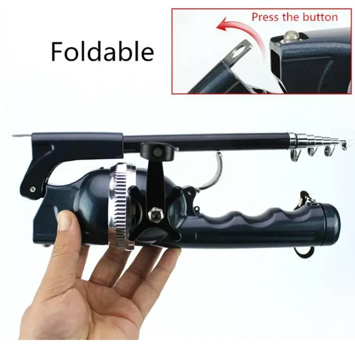 Telescopic Fishing Rod Compact Foldable Fiberglass 55 Inch