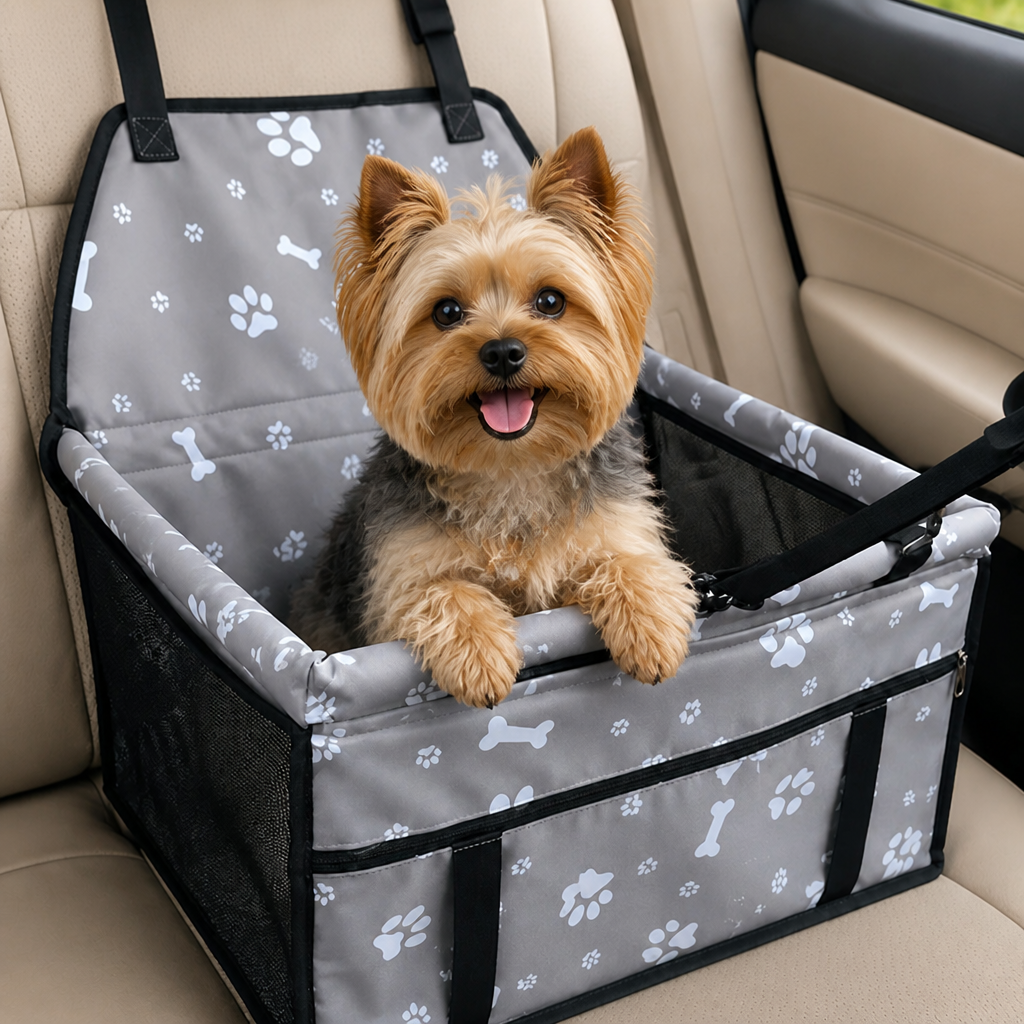 Ortekor Elevated Washable Car Booster Seat (Safety Leash & Adjustable Straps)