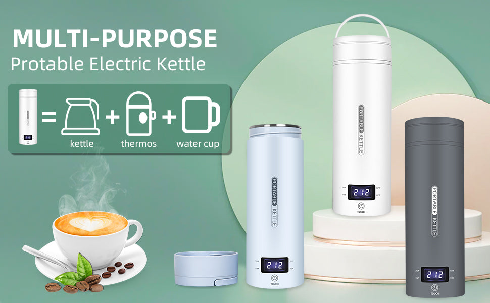TravelMate | Portable Electric Kettle with Intelligent Temperature Control | Compact 1L Water Boiler for Hot Beverages