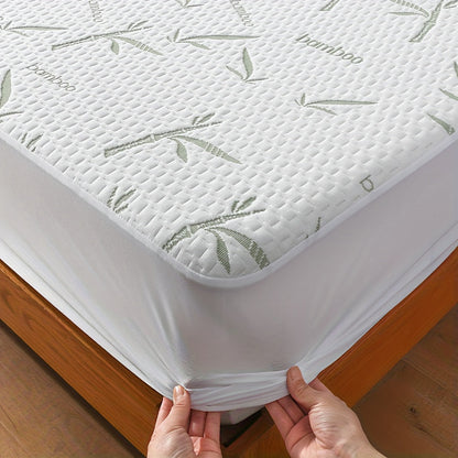 Bamboo Fiber Bed Topper with Deep Pocket Fit Ventilated Jersey Knit Layer for Temperature Control Twin Full Queen King All Season Sleep Surf