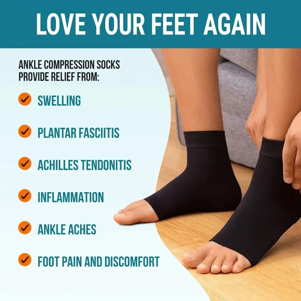 Kompressionsknöchelsocken mit abgestufter Kompression und Fußgewölbestütze