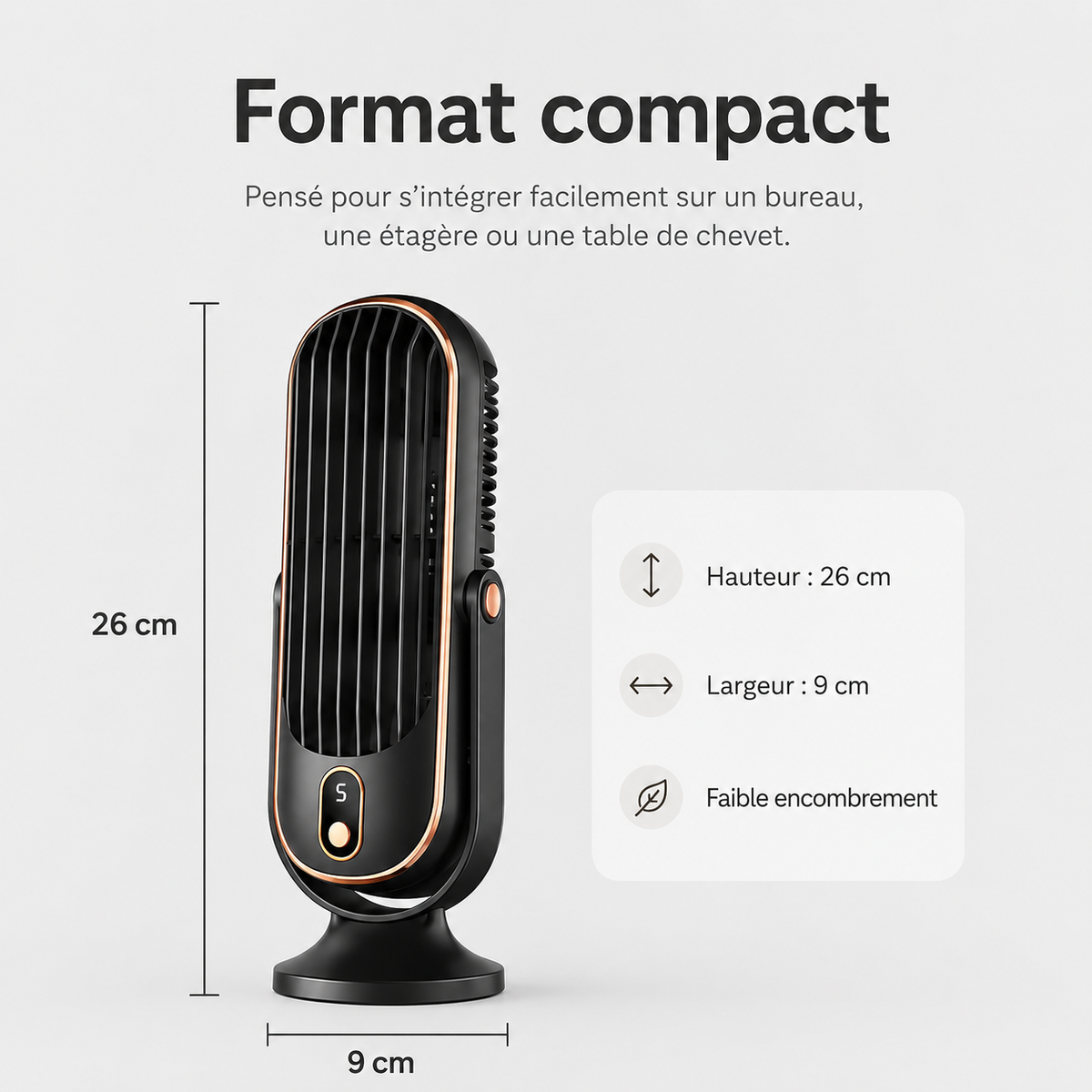 Dual Motor Desk Fan with 720° Rotation, 5 Speed Settings & USB Rechargeable Battery – Whisper-Quiet Personal Cooling Tower for Office
