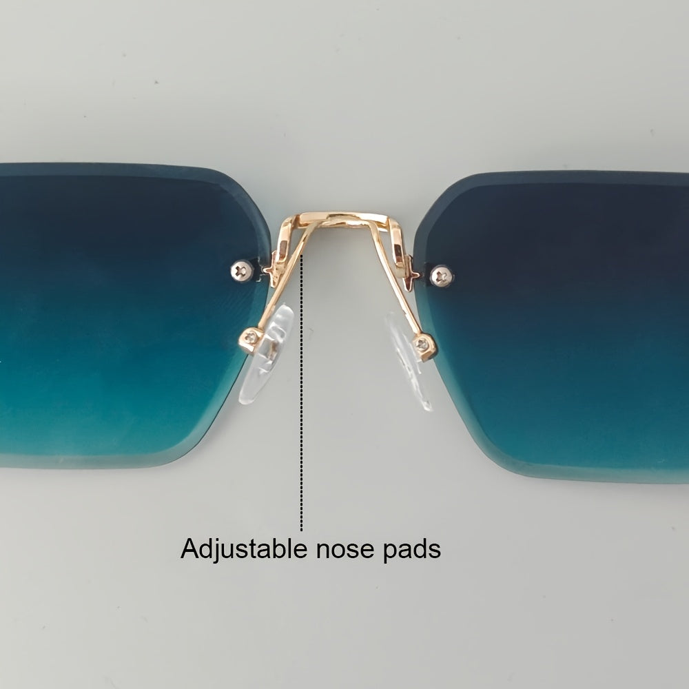 Rimless Square Frame Reading Glasses for Men – Lightweight Metal & Plastic Eyewear for Everyday Wear