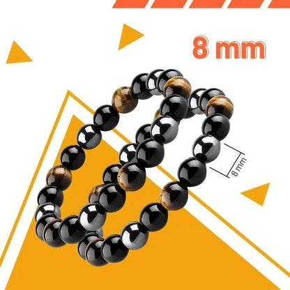 Anklet Tiger Eye Obsidian Hematite Magnetic Therapy