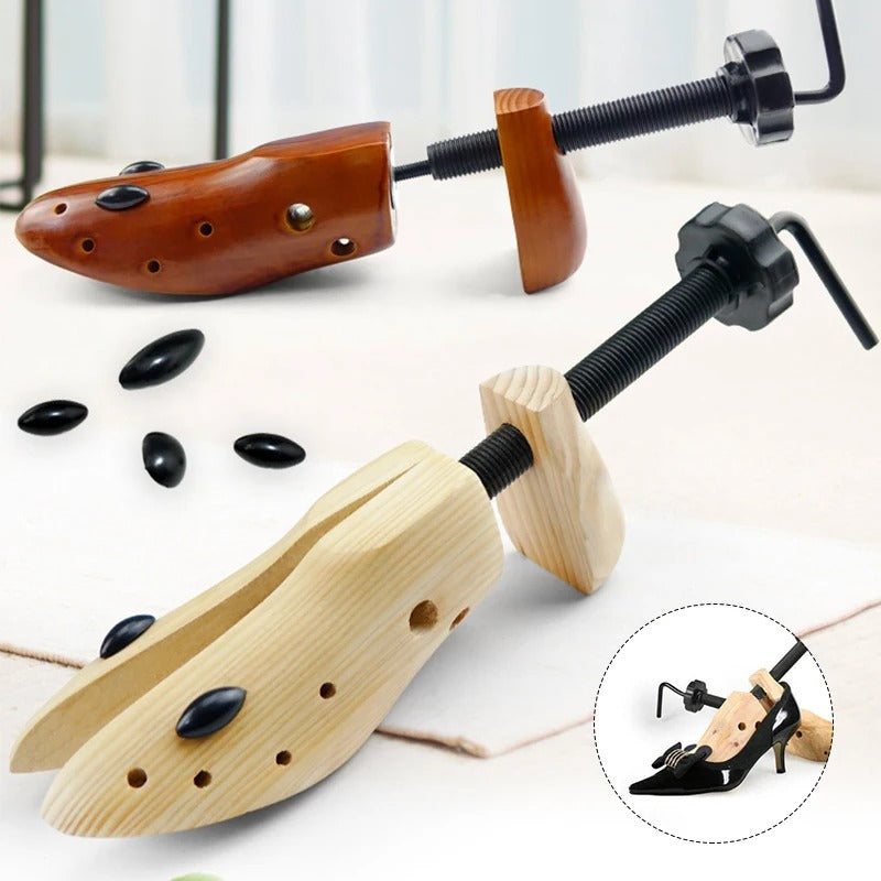 Adjustable Wooden Shoe Stretcher for Men & Women - Length & Width Expansion Tool for Sneakers, Dress Shoes, Boots - Premium Hardwood Constru