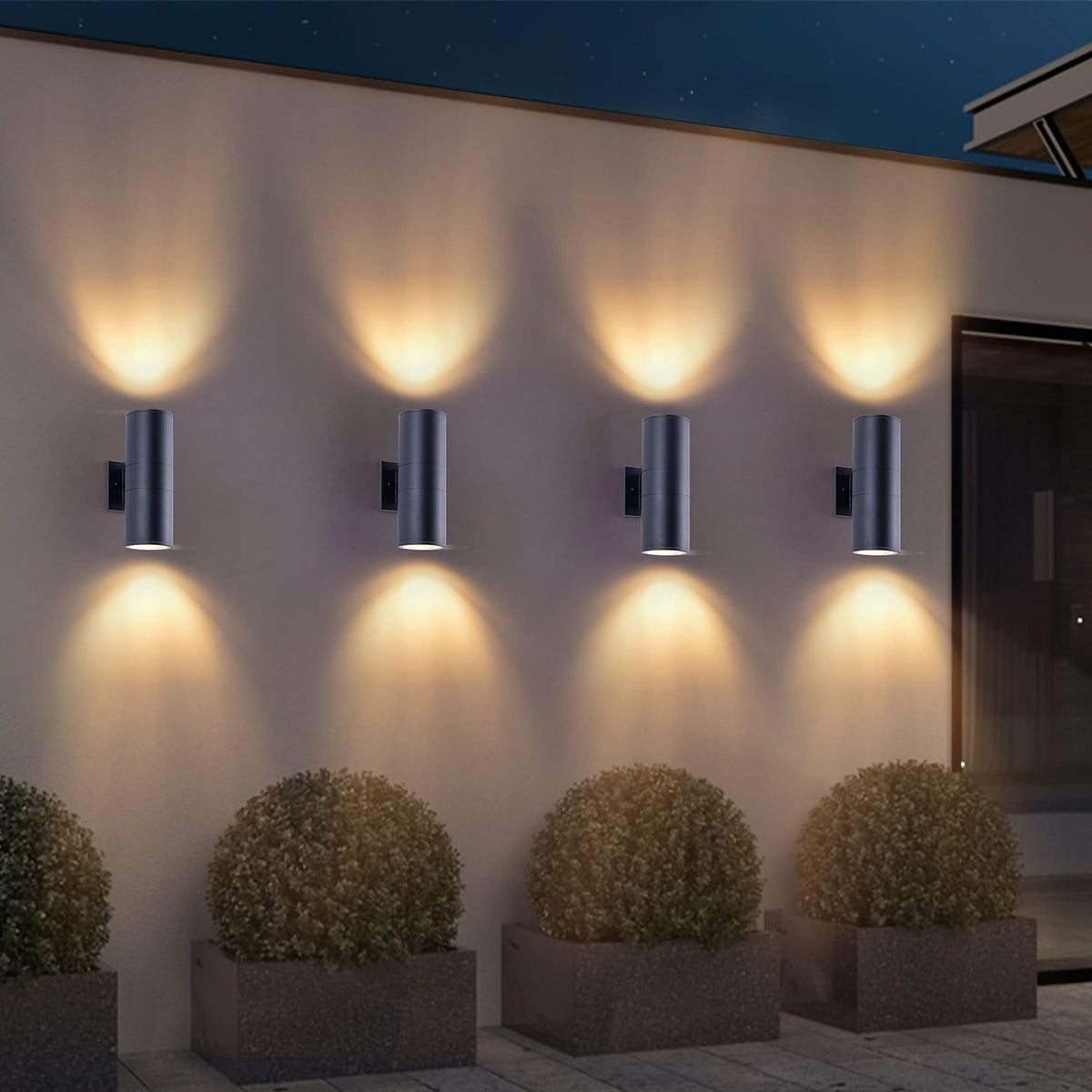 Cylora - Black Cylindrical Outdoor Wall Light