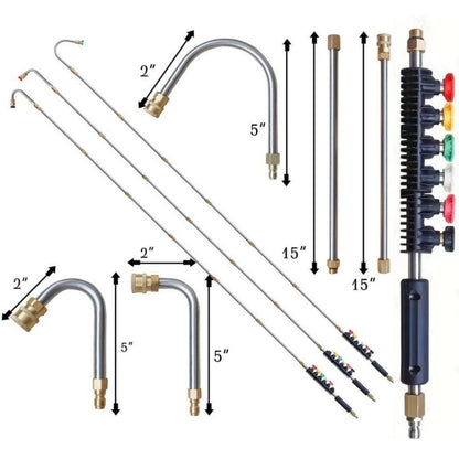 Extendable High-Pressure Washer Wand Kit – Cleaning Lance for Gutters, Roofs & Walls with Nozzles