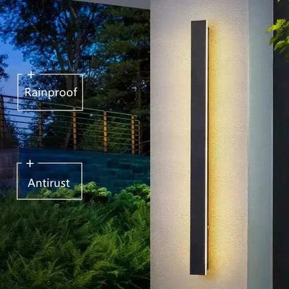 Vertical LED Sconce Metal Acrylic Waterproof Indoor Outdoor Fixture Adjustable Temperature Modern Exterior Interior Entryway Stairwell