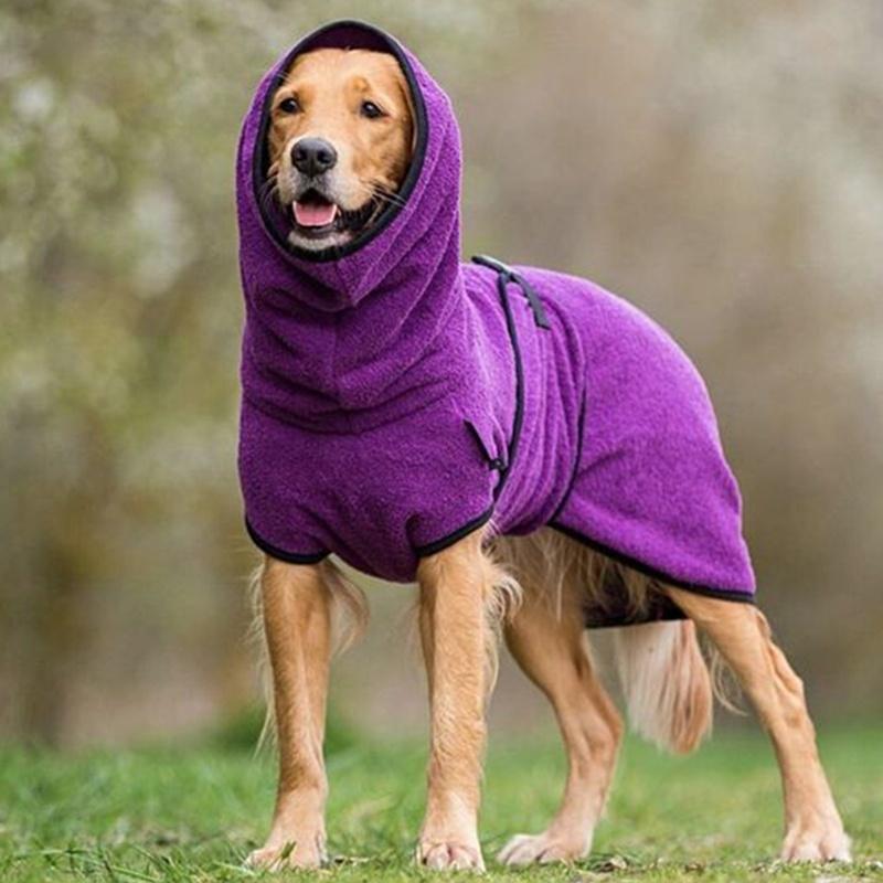 Pet Drying Robe Adjustable Microfiber Towel for Dogs Cats After Bath Grooming Quick-Dry Coat Small to Large Breeds Home Travel