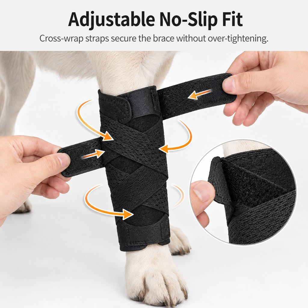 Ortekor Dog Leg Recovery Support Brace for Senior Dogs & Post-Surgery Wound Protection - Adjustable Front & Rear Leg Stabilizer