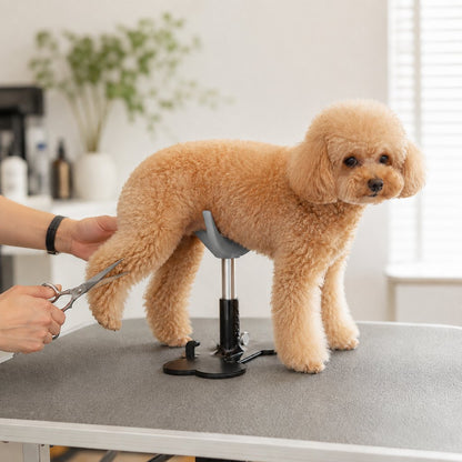 Ortekor Adjustable Dog Grooming Support Stand for Small Dogs – Helps Reduce Sitting During Trimming, Brushing & Drying